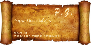 Popp Gusztáv névjegykártya